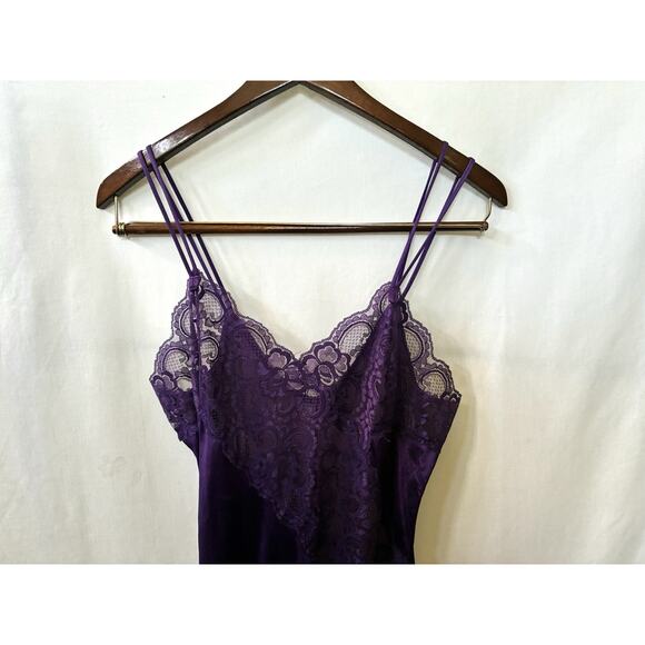 Frederick’s of Hollywood Nightgown Slip Dress – Purple Nylon L, USA (Vtg) - Picture 2 of 7